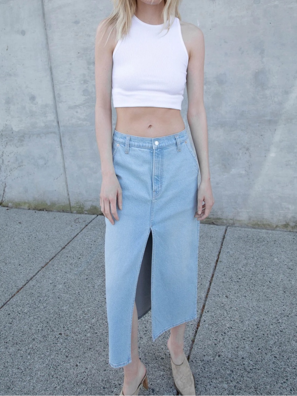 Oak + Fort Denim Maxi Skirt - New with Tags
